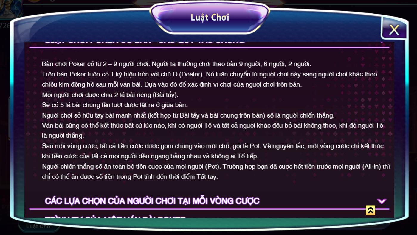 Hướng dẫn luật chơi game bài Poker chi tiết khi tải 789 Club